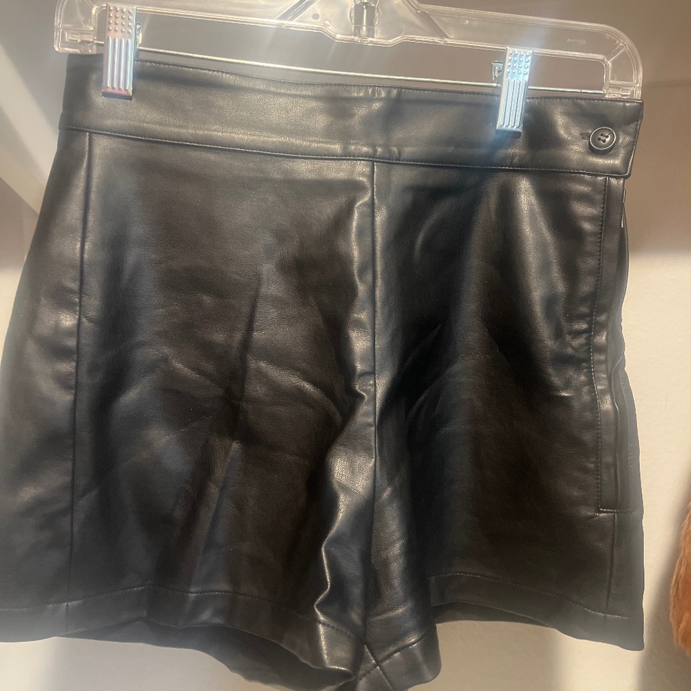 Black Faux leather shorts size XS